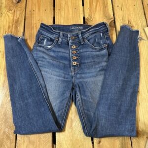 MAURICES edgely Super Skinny High Rise Frayed Jeans Size‎ 4 Regular
